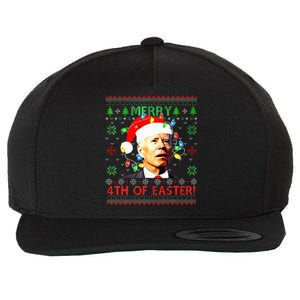 Merry 4th Of Easter Santa Joe Biden Ugly Christmas Sweater  Wool Snapback Cap