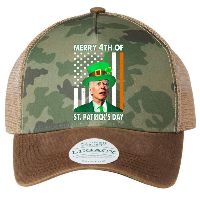 Merry 4th Of St Patrick's Day Confused Joe Biden Funny Legacy Tie Dye Trucker Hat