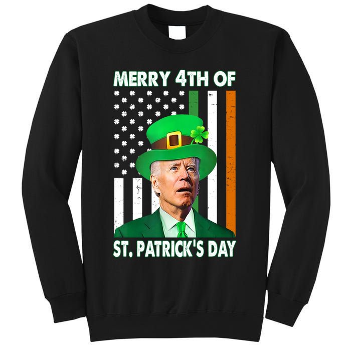 Merry 4th Of St Patrick's Day Confused Joe Biden Funny Sweatshirt