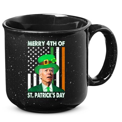Merry 4th Of St Patrick's Day Confused Joe Biden Funny 15oz Campfire Ceramic Mug
