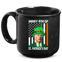 Merry 4th Of St Patrick's Day Confused Joe Biden Funny 15oz Campfire Ceramic Mug