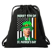 Merry 4th Of St Patrick's Day Confused Joe Biden Funny Drawstring Bag