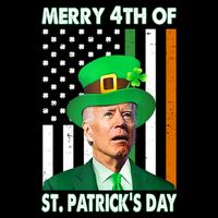 Merry 4th Of St Patrick's Day Confused Joe Biden Funny 16 in Basic Backpack