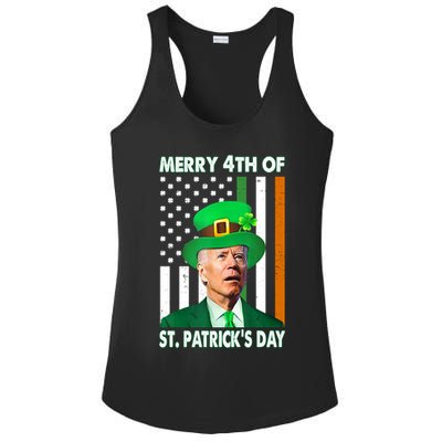 Merry 4th Of St Patrick's Day Confused Joe Biden Funny Ladies PosiCharge Competitor Racerback Tank