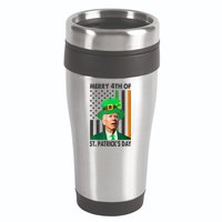 Merry 4th Of St Patrick's Day Confused Joe Biden Funny 16oz Travel Tumbler