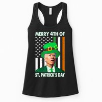 Merry 4th Of St Patrick's Day Confused Joe Biden Funny Womens Tank Top