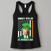 Merry 4th Of St Patrick's Day Confused Joe Biden Funny Womens Tank Top