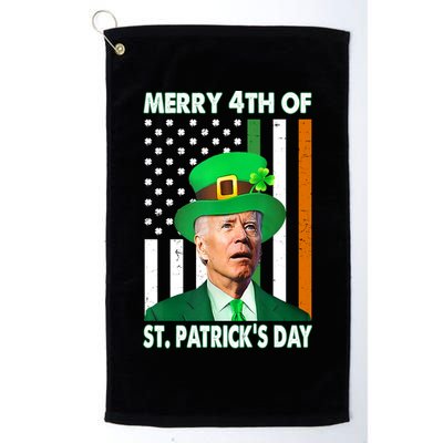 Merry 4th Of St Patrick's Day Confused Joe Biden Funny Golf Towel