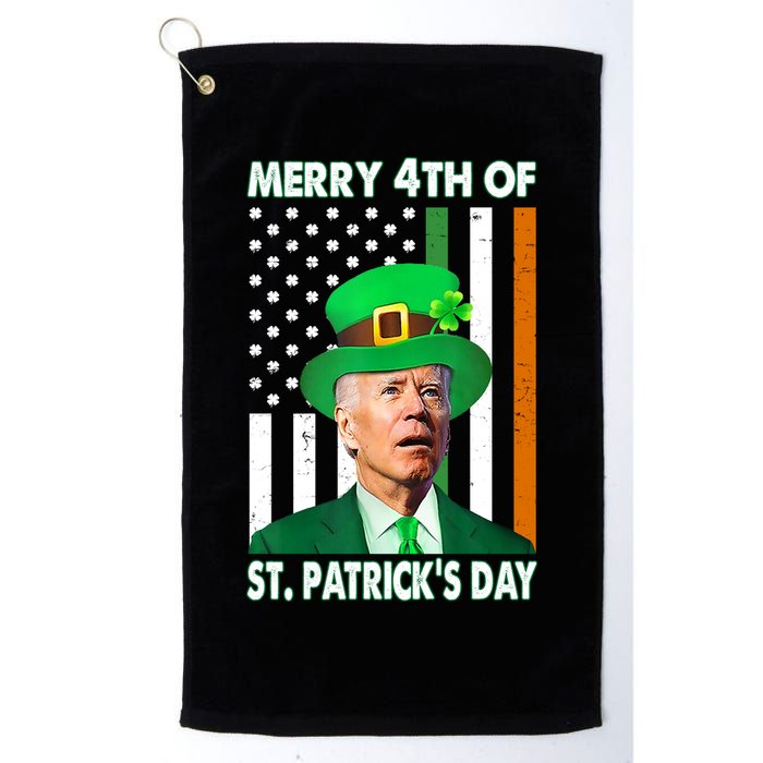 Merry 4th Of St Patrick's Day Confused Joe Biden Funny Golf Towel