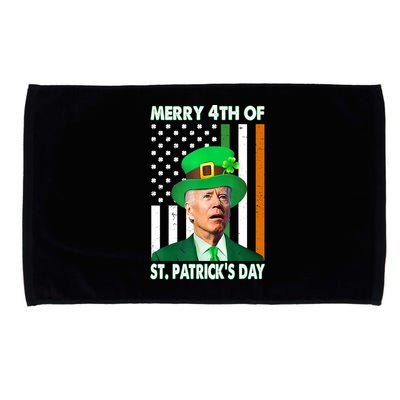 Merry 4th Of St Patrick's Day Confused Joe Biden Funny Microfiber Hand Towel