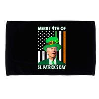Merry 4th Of St Patrick's Day Confused Joe Biden Funny Microfiber Hand Towel