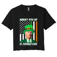Merry 4th Of St Patrick's Day Confused Joe Biden Funny Crop Top