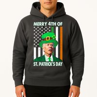 Merry 4th Of St Patrick's Day Confused Joe Biden Funny Hoodie