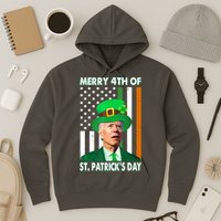 Merry 4th Of St Patrick's Day Confused Joe Biden Funny Hoodie