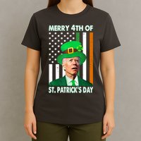 Merry 4th Of St Patrick's Day Confused Joe Biden Funny T-Shirt