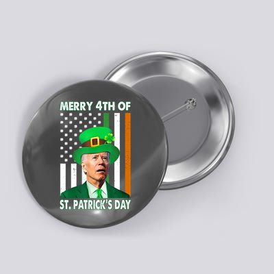 Merry 4th Of St Patrick's Day Confused Joe Biden Funny Button