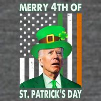 Merry 4th Of St Patrick's Day Confused Joe Biden Funny Flatbill Hat