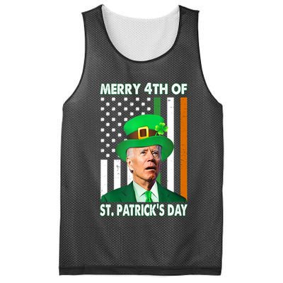 Merry 4th Of St Patrick's Day Confused Joe Biden Funny Mesh Reversible Basketball Jersey Tank