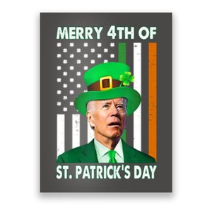 Merry 4th Of St Patrick's Day Confused Joe Biden Funny Poster