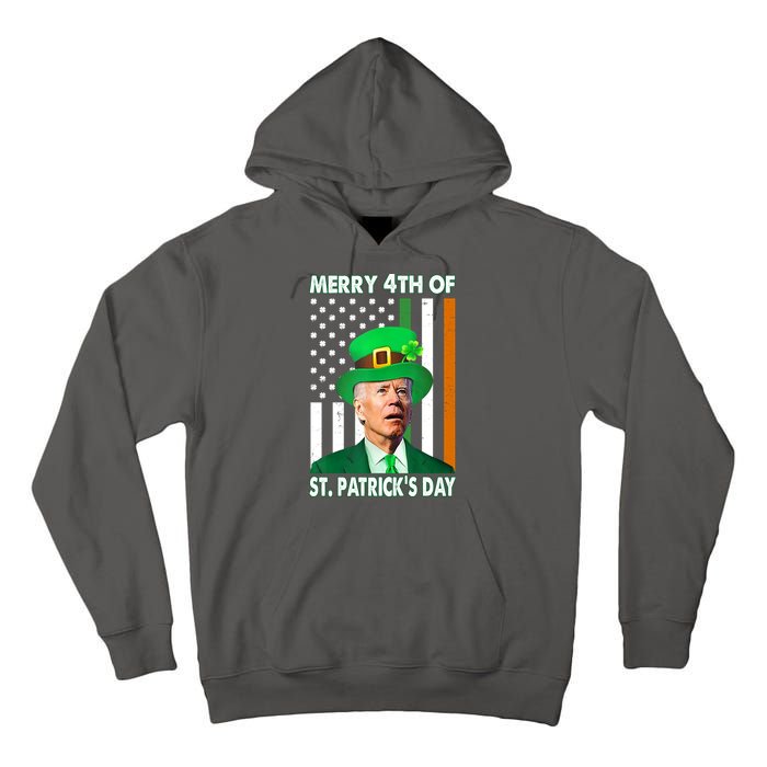 Merry 4th Of St Patrick's Day Confused Joe Biden Funny Tall Hoodie
