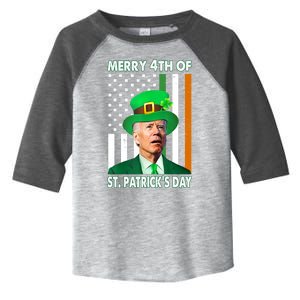 Merry 4th Of St Patrick's Day Confused Joe Biden Funny Toddler Fine Jersey T-Shirt