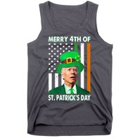 Merry 4th Of St Patrick's Day Confused Joe Biden Funny Tank Top
