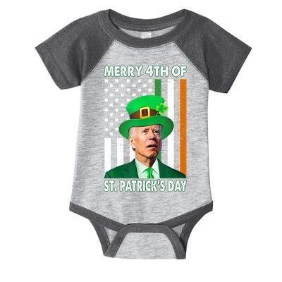 Merry 4th Of St Patrick's Day Confused Joe Biden Funny Infant Baby Jersey Bodysuit
