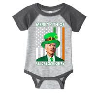 Merry 4th Of St Patrick's Day Confused Joe Biden Funny Infant Baby Jersey Bodysuit