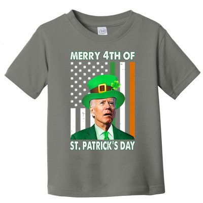 Merry 4th Of St Patrick's Day Confused Joe Biden Funny Toddler T-Shirt