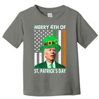 Merry 4th Of St Patrick's Day Confused Joe Biden Funny Toddler T-Shirt