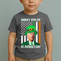 Merry 4th Of St Patrick's Day Confused Joe Biden Funny Toddler T-Shirt