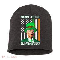 Merry 4th Of St Patrick's Day Confused Joe Biden Funny Short Acrylic Beanie