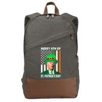 Merry 4th Of St Patrick's Day Confused Joe Biden Funny Cotton Canvas Backpack