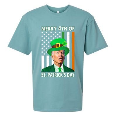 Merry 4th Of St Patrick's Day Confused Joe Biden Funny Sueded Cloud Jersey T-Shirt