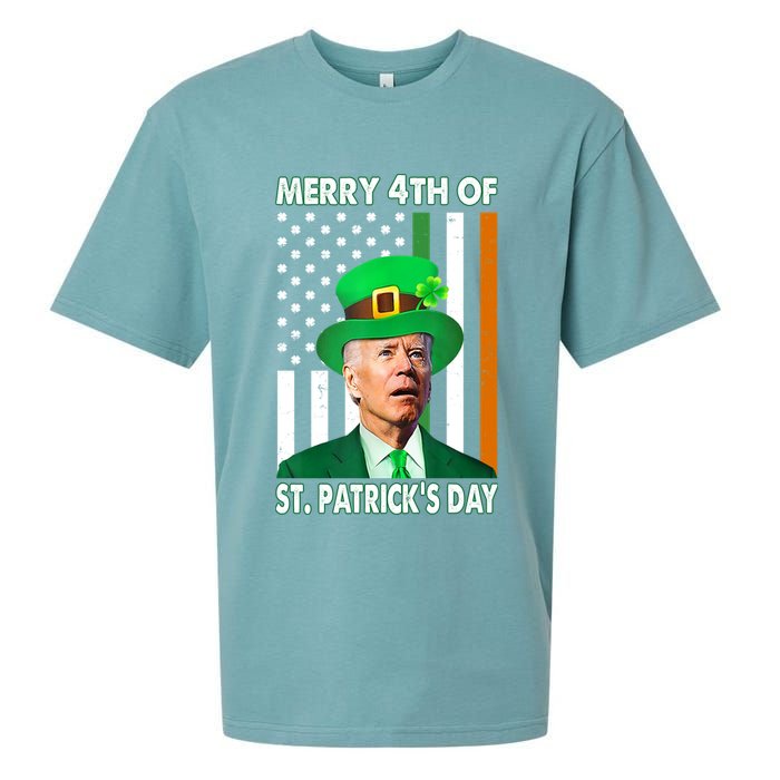 Merry 4th Of St Patrick's Day Confused Joe Biden Funny Sueded Cloud Jersey T-Shirt