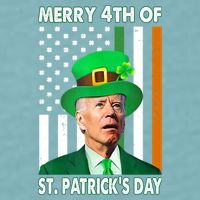 Merry 4th Of St Patrick's Day Confused Joe Biden Funny Sueded Cloud Jersey T-Shirt
