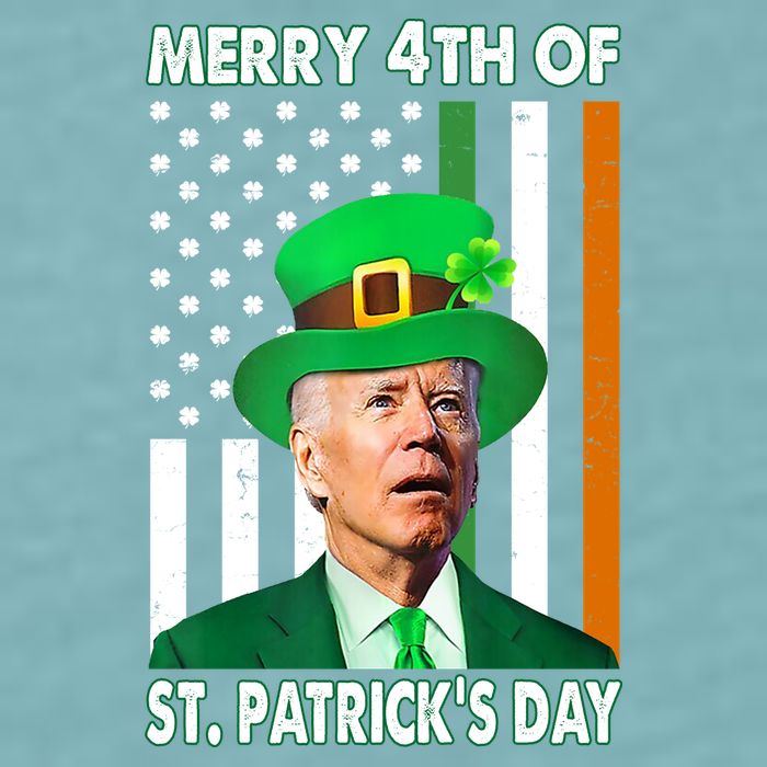 Merry 4th Of St Patrick's Day Confused Joe Biden Funny Sueded Cloud Jersey T-Shirt