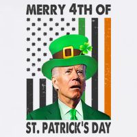 Merry 4th Of St Patrick's Day Confused Joe Biden Funny Garment-Dyed Sweatshirt