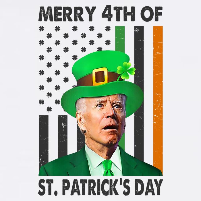 Merry 4th Of St Patrick's Day Confused Joe Biden Funny Garment-Dyed Sweatshirt