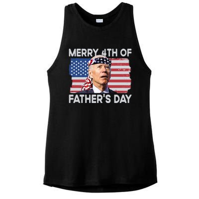 Merry 4th Of FatherS Day Confused Biden 4th Of July Gift Ladies PosiCharge Tri-Blend Wicking Tank