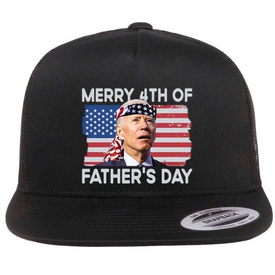 Merry 4th Of FatherS Day Confused Biden 4th Of July Gift Flatbill Hat