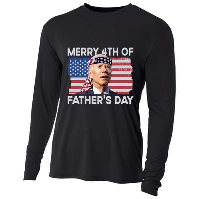 Merry 4th Of FatherS Day Confused Biden 4th Of July Gift Cooling Performance Long Sleeve Crew