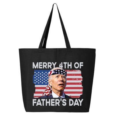 Merry 4th Of FatherS Day Confused Biden 4th Of July Gift 25L Jumbo Tote