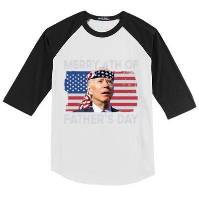 Merry 4th Of FatherS Day Confused Biden 4th Of July Gift Kids Colorblock Raglan Jersey