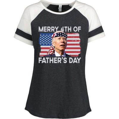 Merry 4th Of FatherS Day Confused Biden 4th Of July Gift Enza Ladies Jersey Colorblock Tee