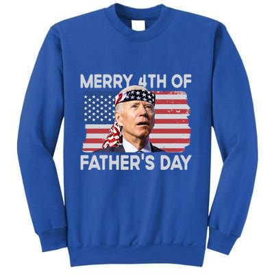 Merry 4th Of FatherS Day Confused Biden 4th Of July Gift Sweatshirt