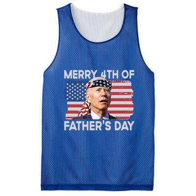 Merry 4th Of FatherS Day Confused Biden 4th Of July Gift Mesh Reversible Basketball Jersey Tank