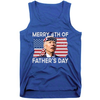 Merry 4th Of FatherS Day Confused Biden 4th Of July Gift Tank Top