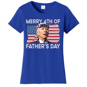 Merry 4th Of FatherS Day Confused Biden 4th Of July Gift Women's T-Shirt