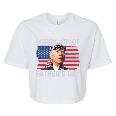 Merry 4th Of FatherS Day Confused Biden 4th Of July Gift Bella+Canvas Jersey Crop Tee